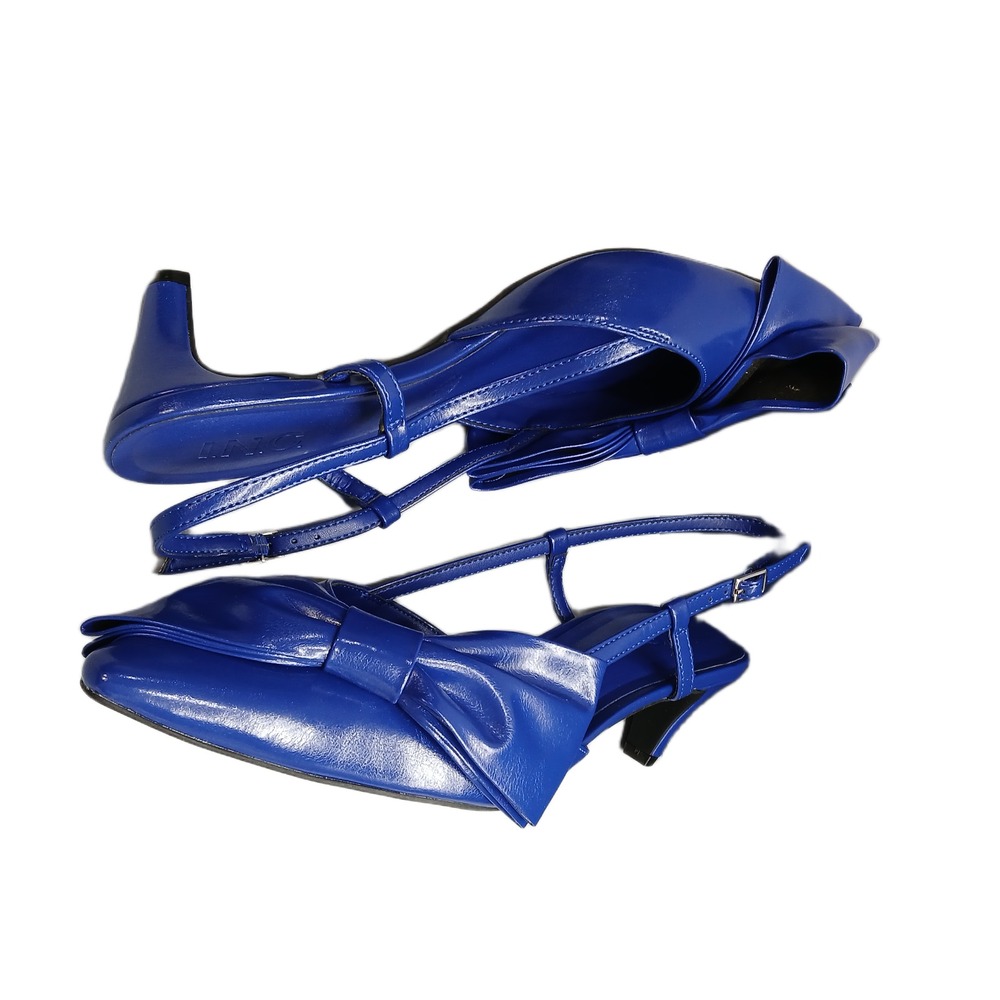 I.N.C. International Concepts Winnet Slingback Pumps Womens 9M Blue Bow Detail